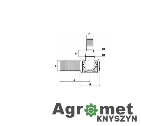 Końcówka przegub drążka Same Deutz John Deere